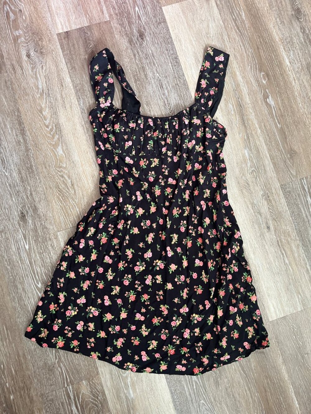 Mango Floral Rose Milkmaid Mini Dress